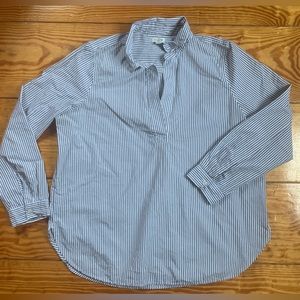 Jcrew Striped Cotton Top Black and White